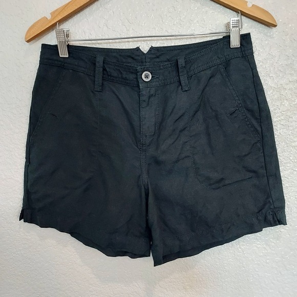 Calvin Klein Black Linen Blend Casual Shorts Size 4 - Picture 1 of 8